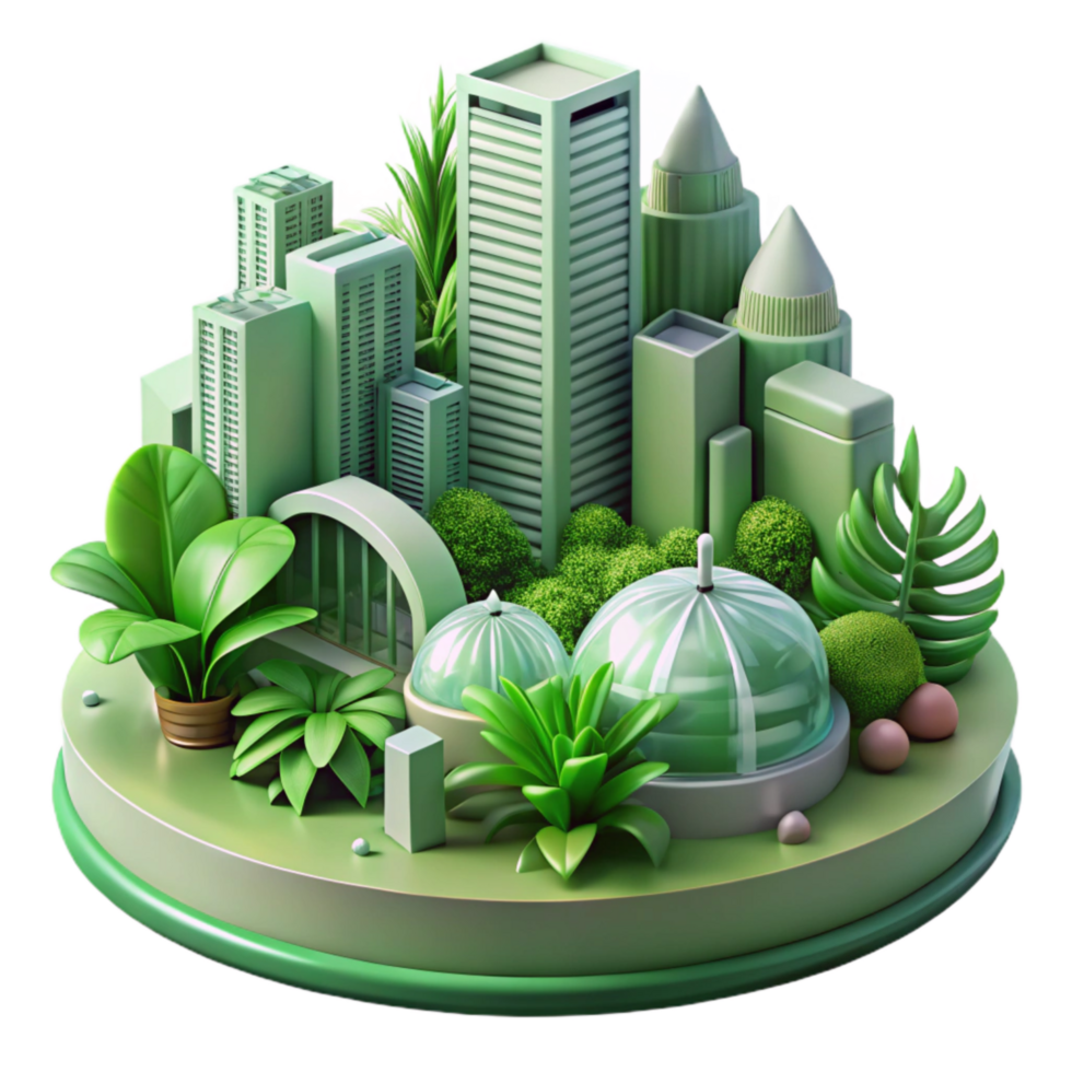 dramatic traditional Urban Greenery Illustration Transparent Background with Stylized Design professional png