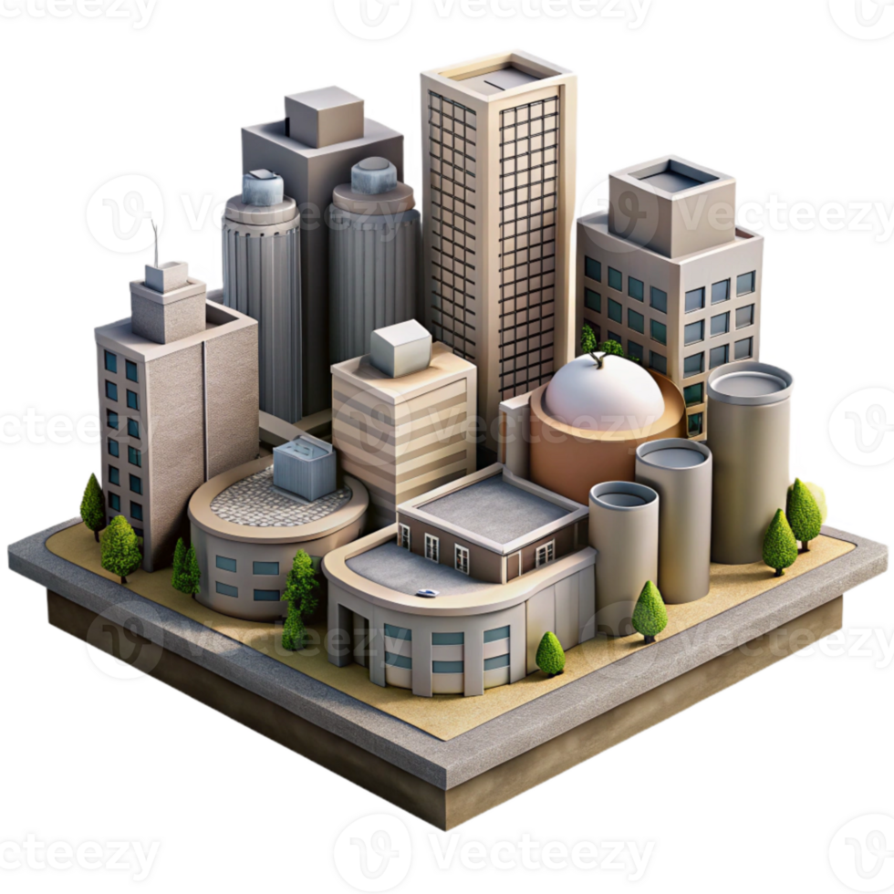 beautiful rustic Urban Landscape Building Cluster Isolated authentic png