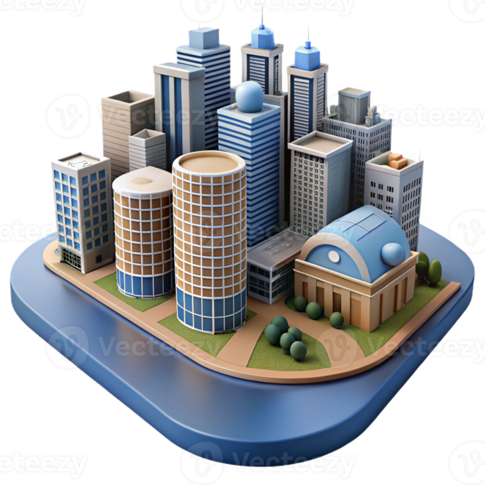 elegant minimalist Urban Landscape City Buildings Silhouette Isolated genuine png