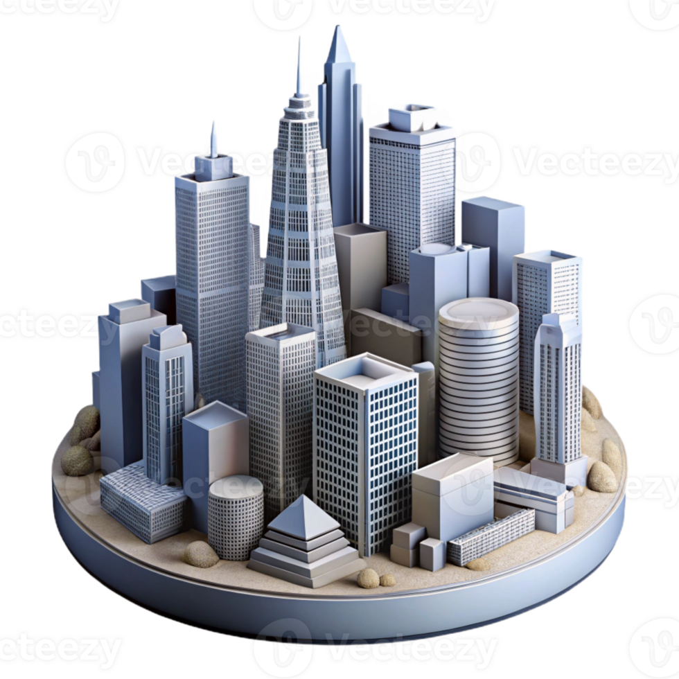 wonderful contemporary Urban Landscape Skyscraper Cluster Isolated authentic png