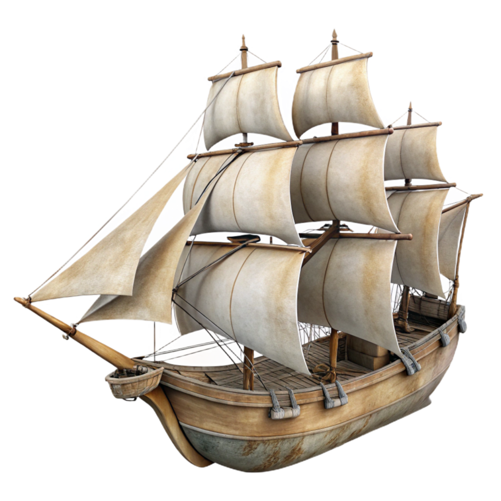 extraordinary classic Vintage Sailing Ship Full Sail Cutout premium png