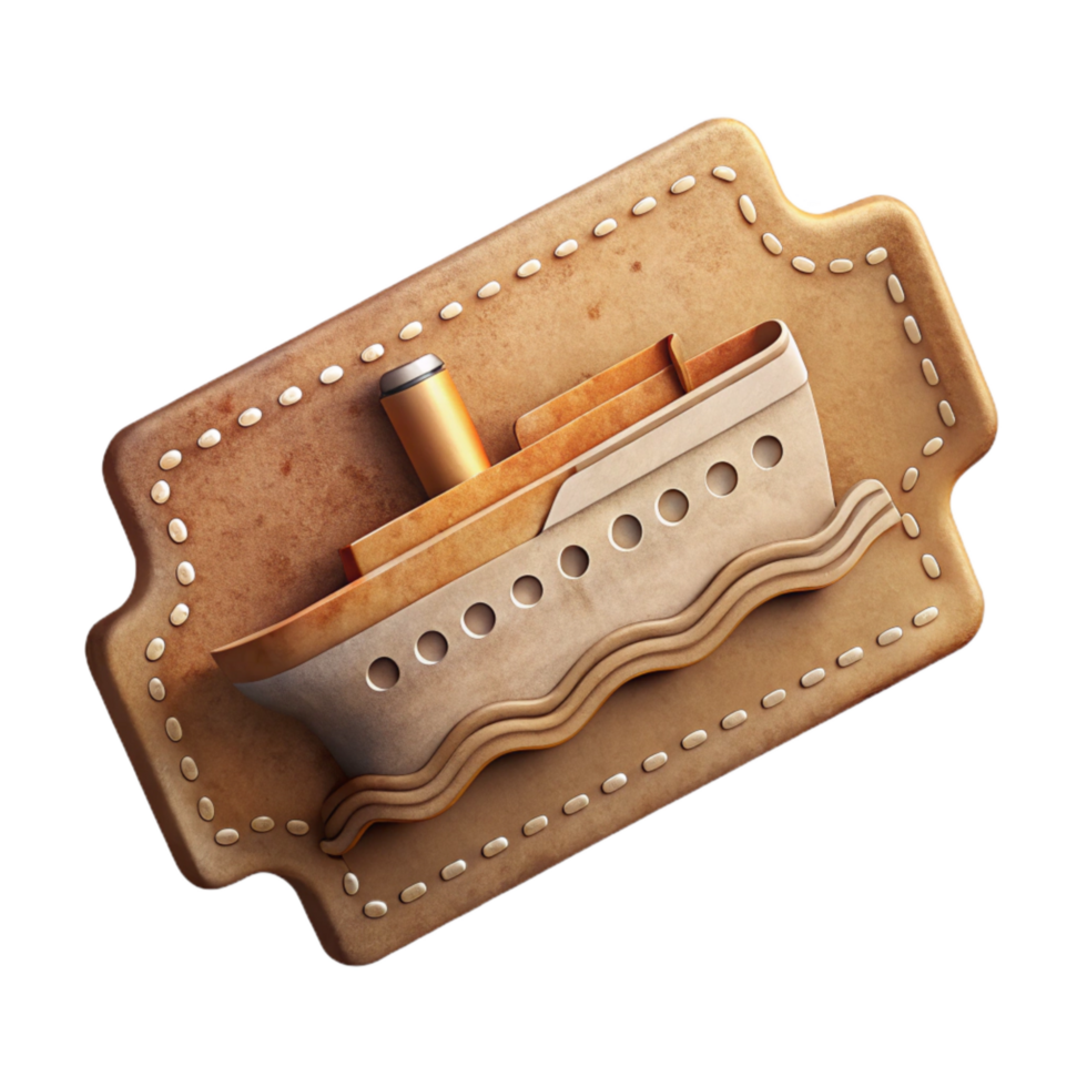 magnificent minimalist Vintage Steamship Ticket First Class Cabin Cutout high resolution png