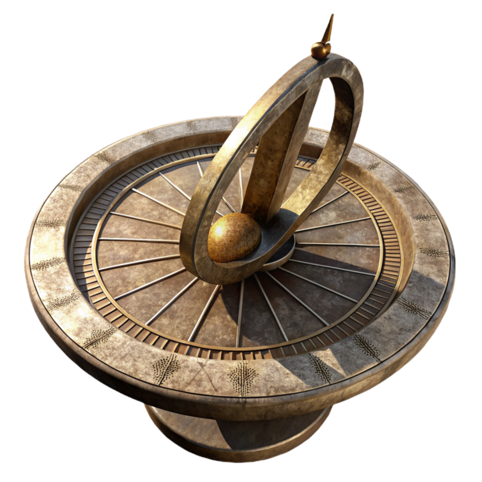extraordinary traditional Vintage Sun Dial Shadow Detail Isolated high quality png