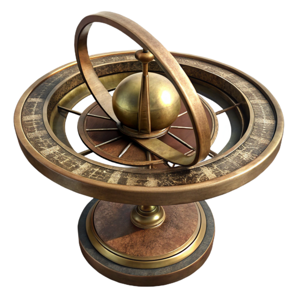 stunning classic Vintage Sundial with Brass Gnomon Isolated exclusive png
