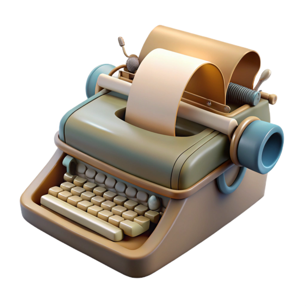beautiful traditional Vintage Typewriter with Paper Element premium png