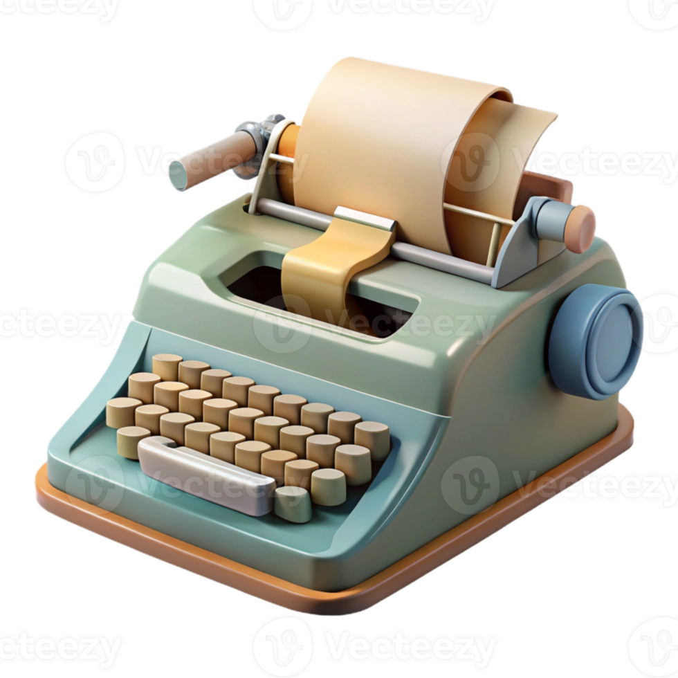 magnificent traditional Vintage Typewriter with Paper Element png