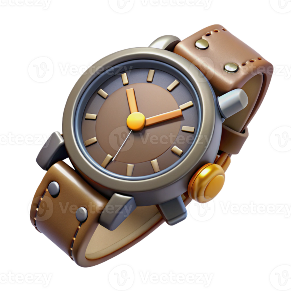 serene contemporary Vintage Watch Top View Cutout Element high resolution png