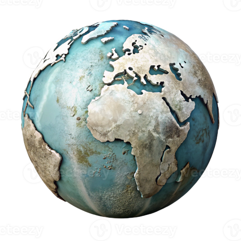 beautiful classic Vintage World Map Illustration Isolated authentic png