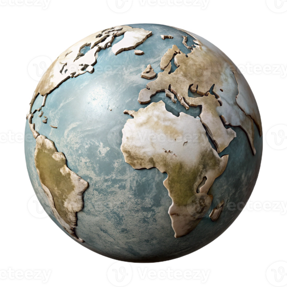 dramatic artistic Vintage World Map Illustration Isolated detailed png