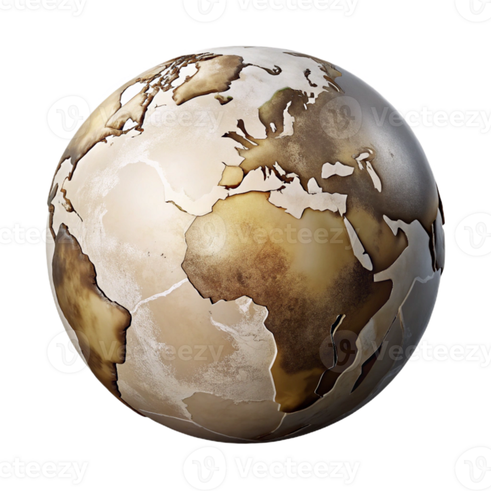 impressive abstract Vintage World Map Illustration Isolated authentic png