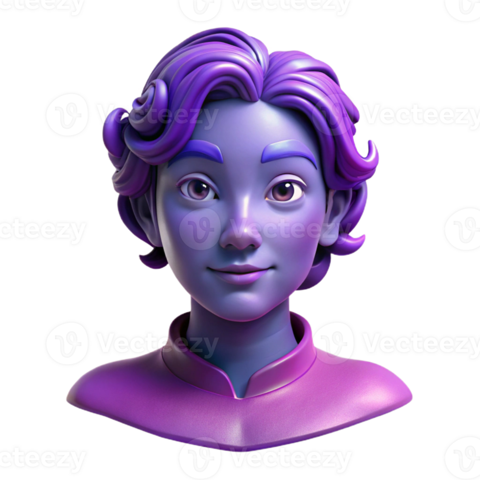 impressive creative Violet Surreal Portrait Isolated genuine png