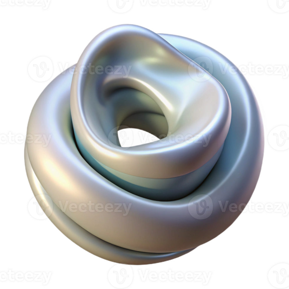 beautiful creative Virtual Abstract Sculpture with Smooth Curves Isolated high resolution png