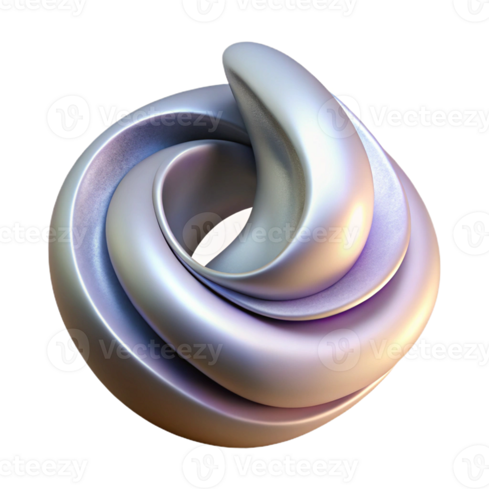 stunning abstract Virtual Abstract Sculpture with Smooth Curves Isolated genuine png