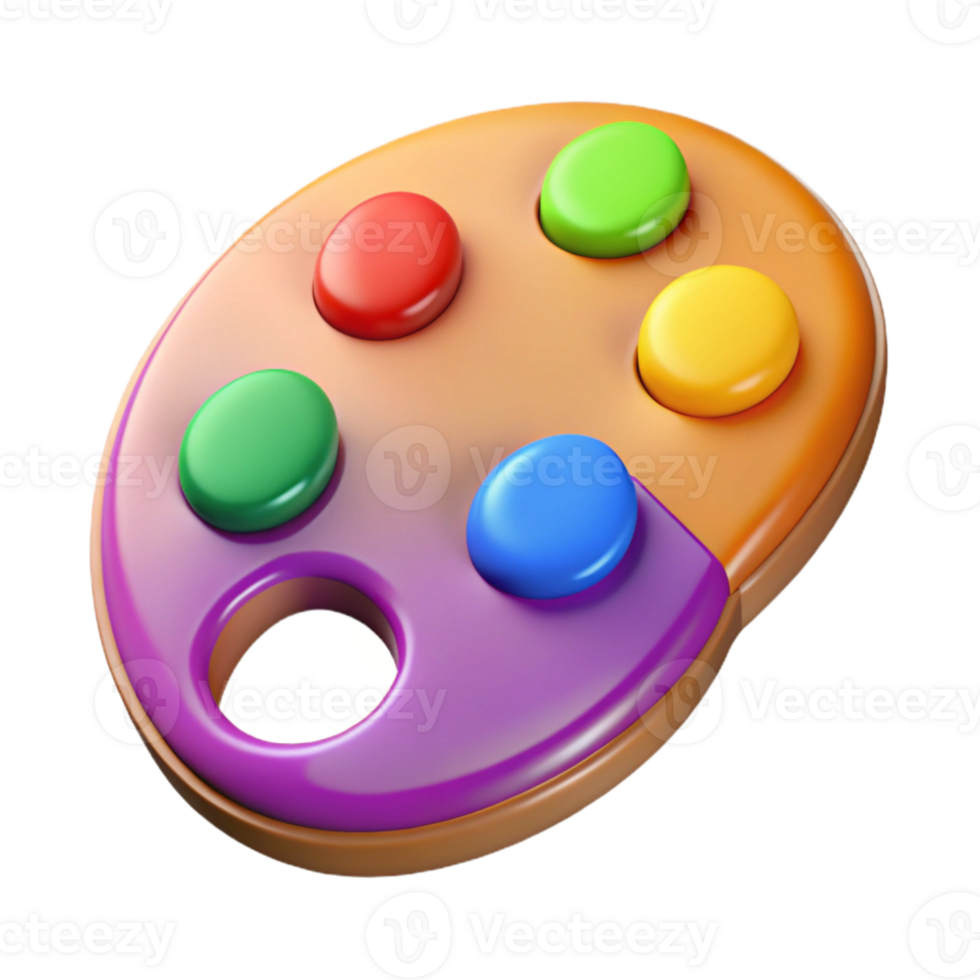 extraordinary creative Virtual Artist Palette Vibrant Hues Transparent Background high resolution png