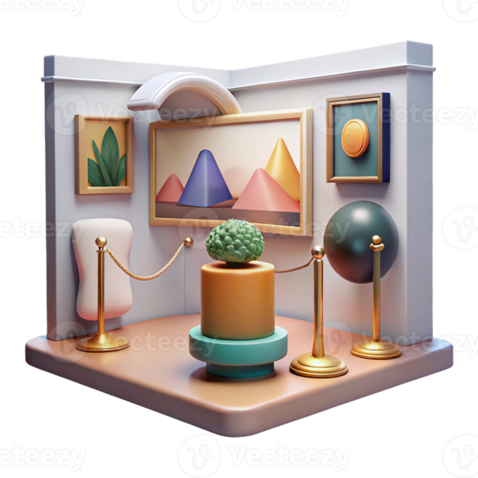 impressive traditional Virtual Art Gallery with Interactive Exhibits Cutout high resolution png