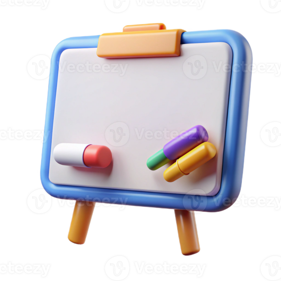 stunning vintage Virtual Classroom Whiteboard and Markers Isolated Element professional png