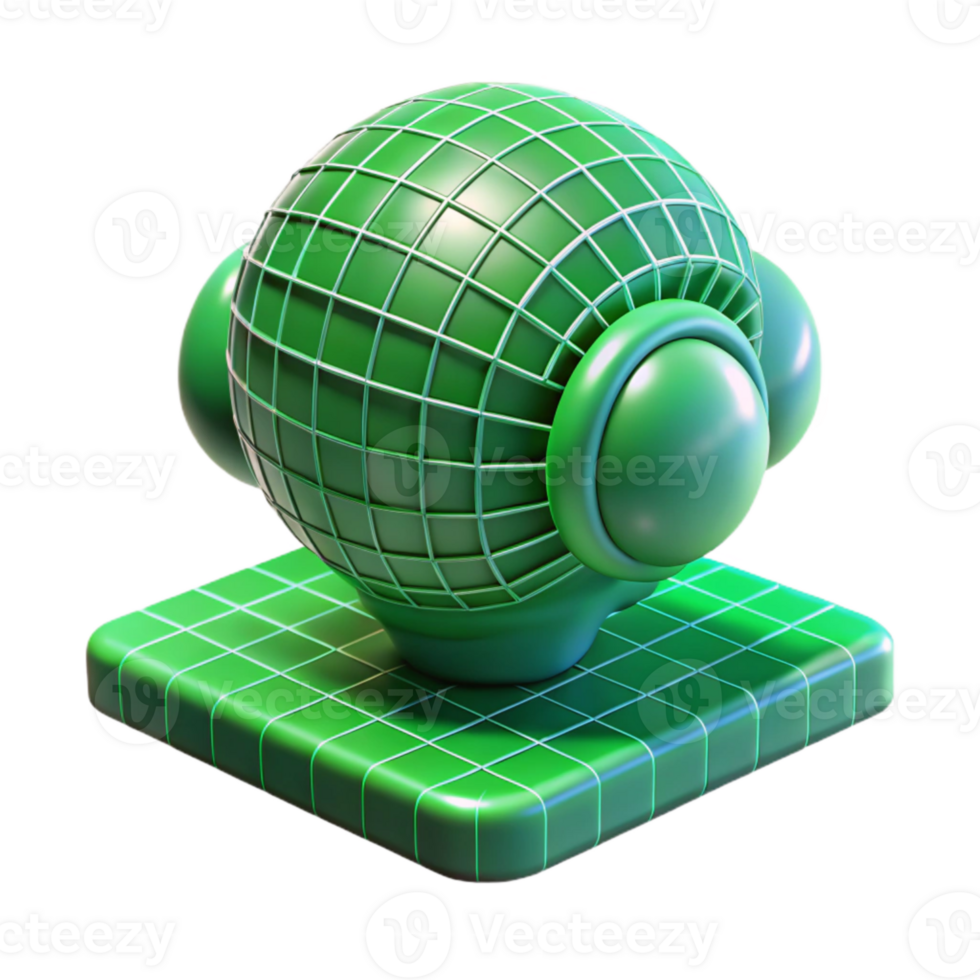 impressive contemporary Virtual Consciousness Transfer Green Grid Transparent Background detailed png