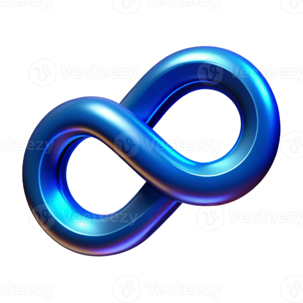 dramatic artistic Virtual Eternity Symbol Blue Gradient Isolated authentic png