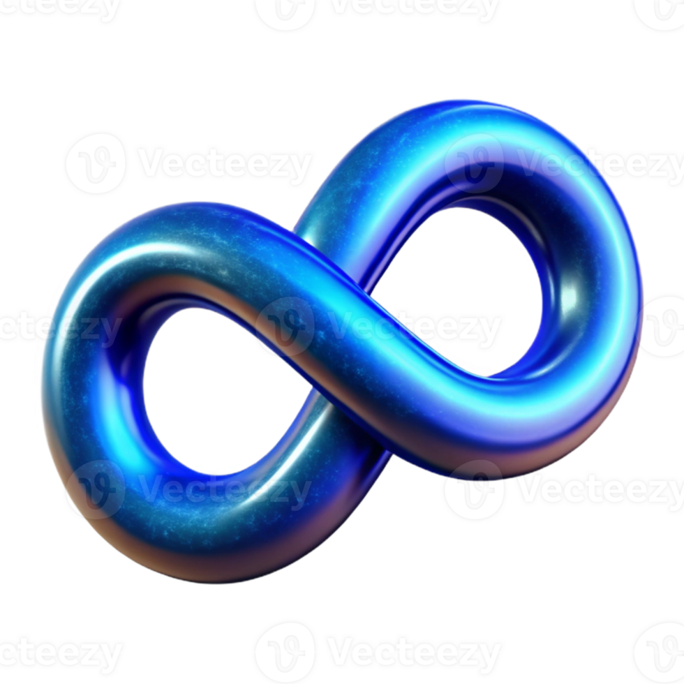 impressive creative Virtual Eternity Symbol Blue Gradient Isolated high quality png