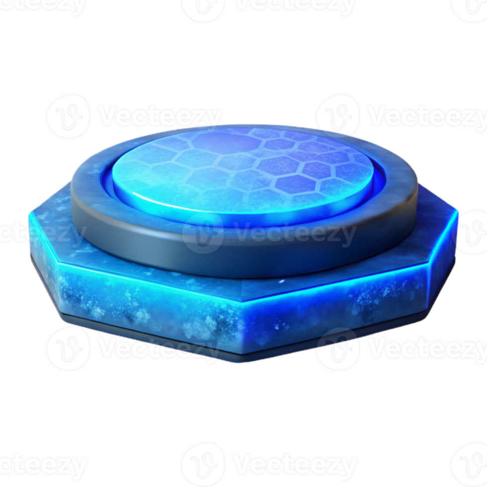 wonderful modern Virtual Floating Platform with Blue Glow Cutout detailed png