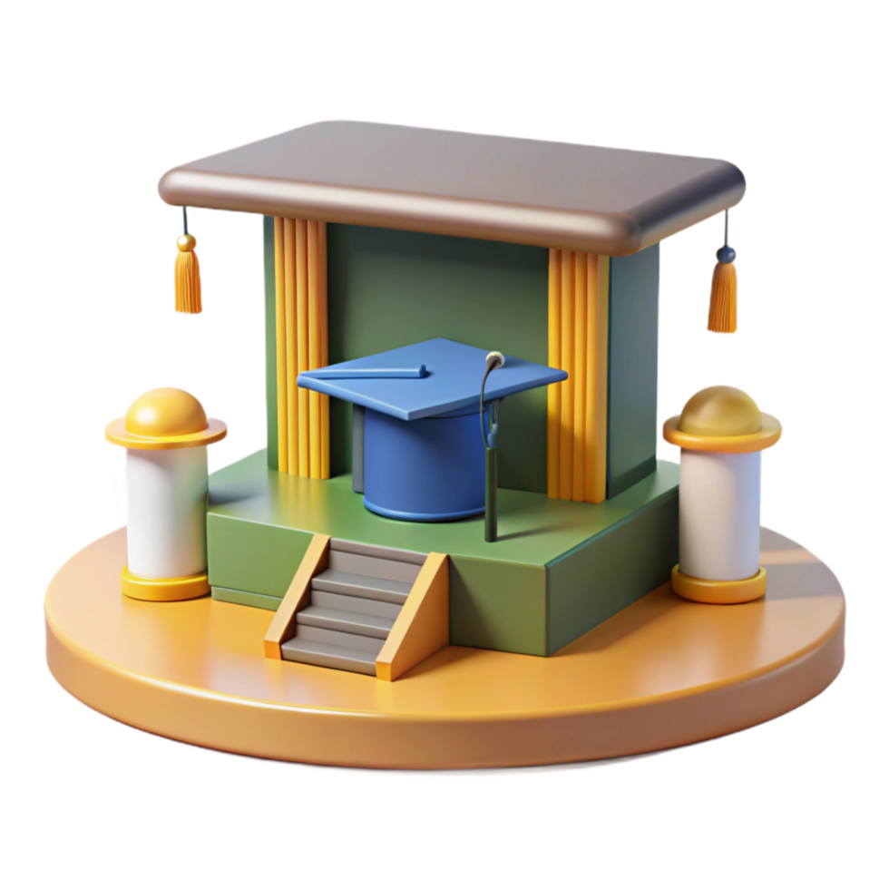 magnificent vintage Virtual Graduation Ceremony Stage Isolated png