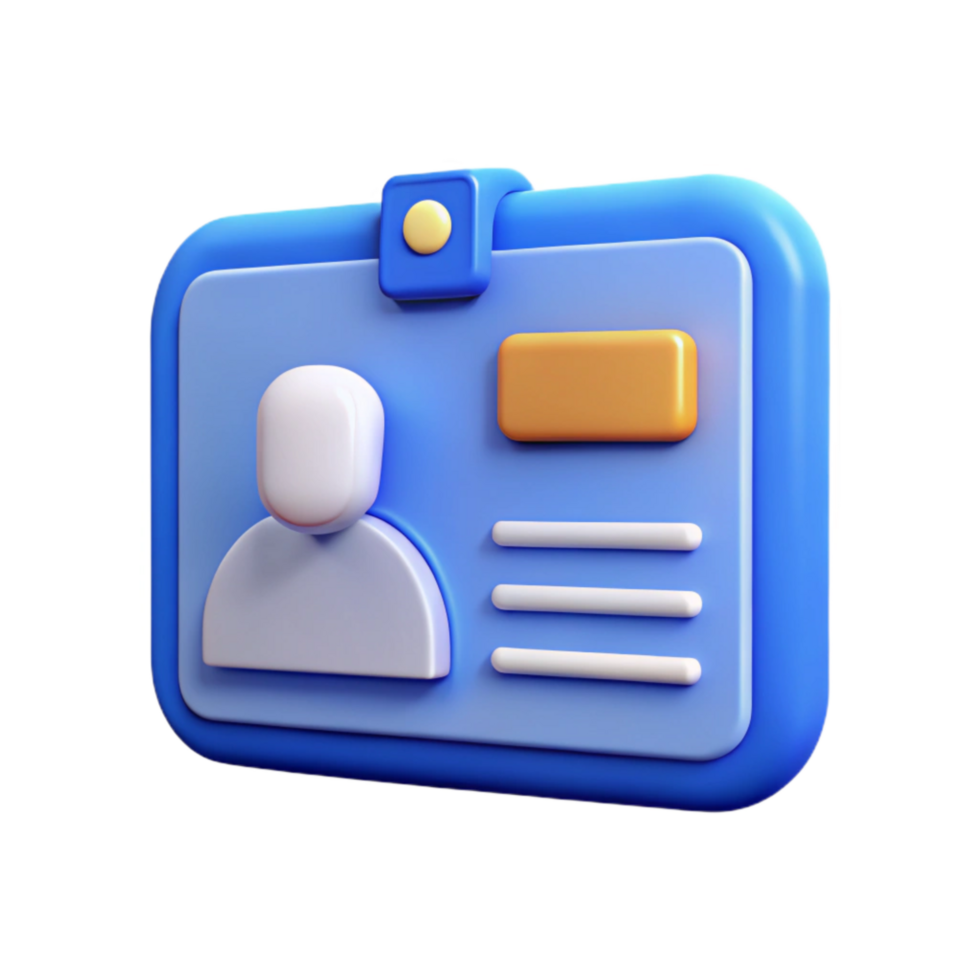 stunning classic Virtual Identity Card Cutout with Blue Border detailed png