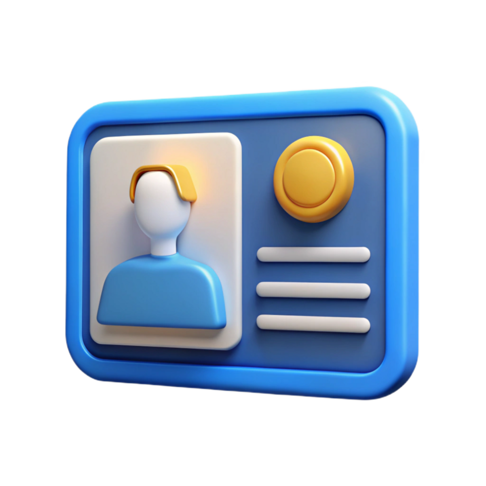 stunning modern Virtual Identity Card Cutout with Blue Border png