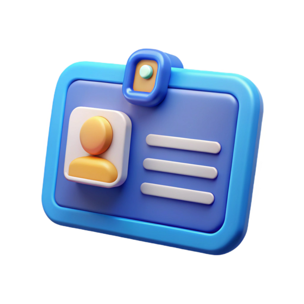 vibrant artistic Virtual Identity Card Cutout with Blue Border detailed png