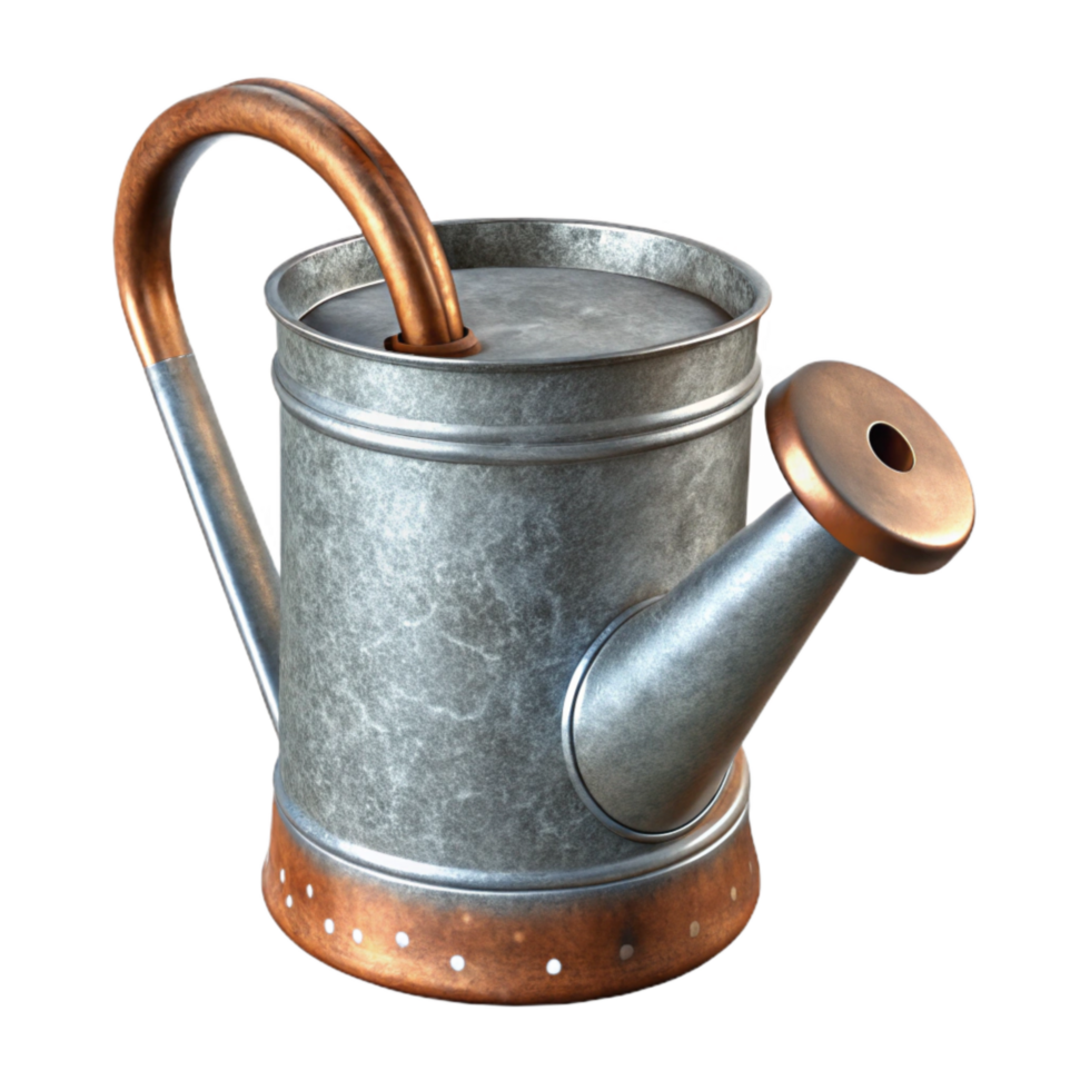 extraordinary rustic Watering Can Metal Galvanized Transparent Background detailed png