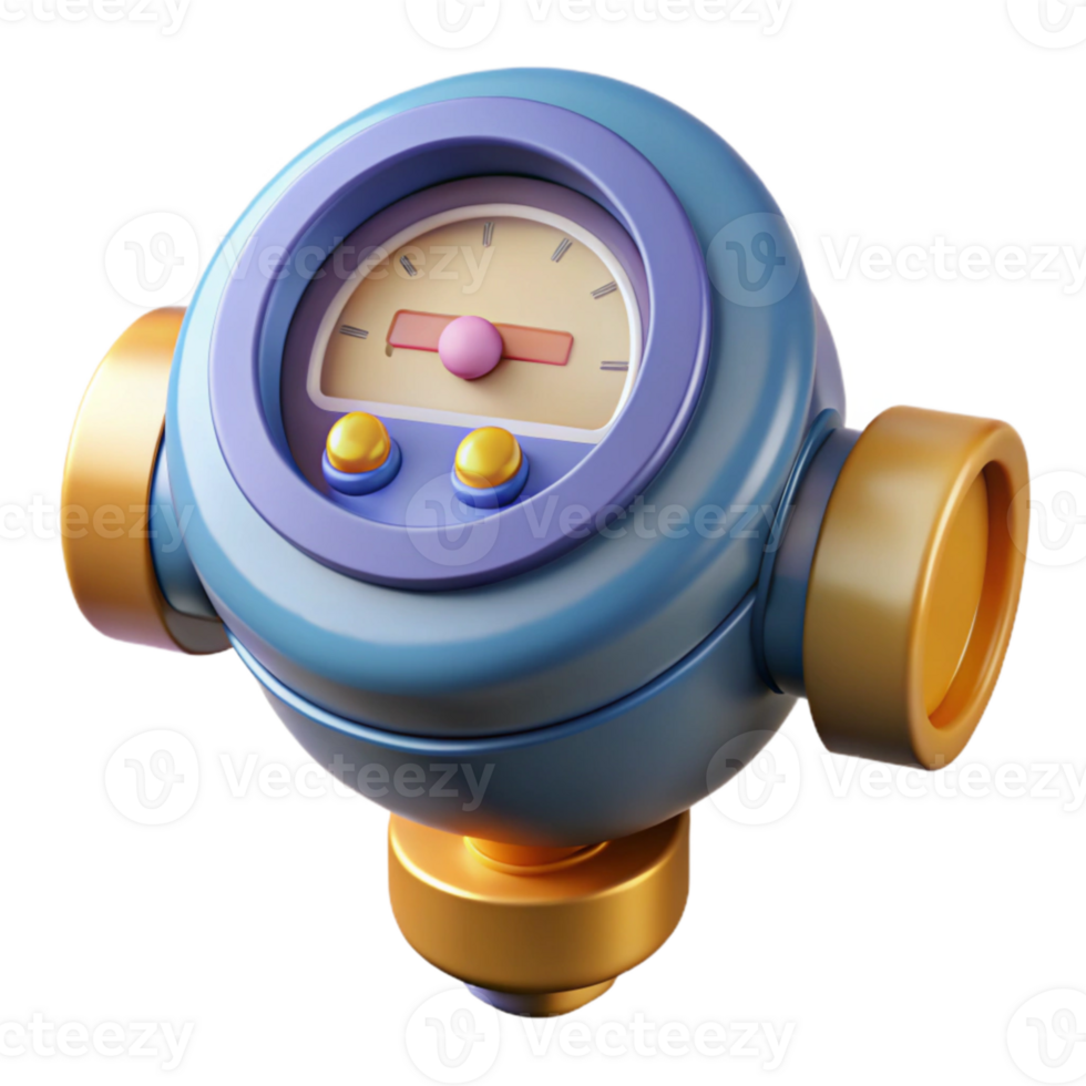 stunning creative Water Meter Digital Display Close Up Element detailed png
