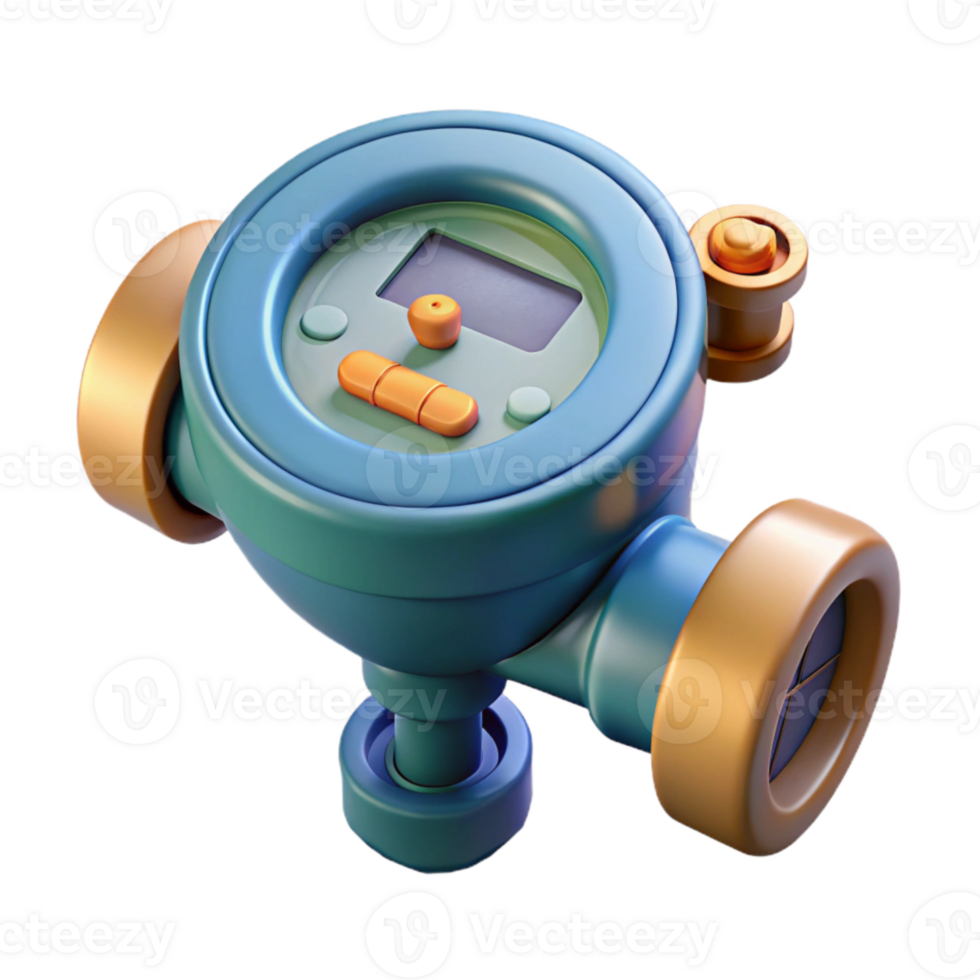 dramatic contemporary Water Meter Digital Display Close Up Element original png