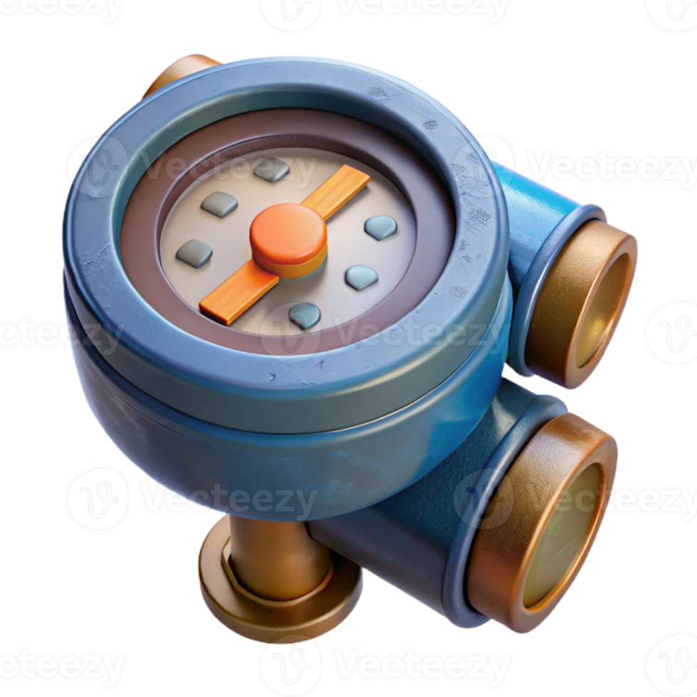 vibrant creative Water Meter Digital Display Close Up Element high quality png