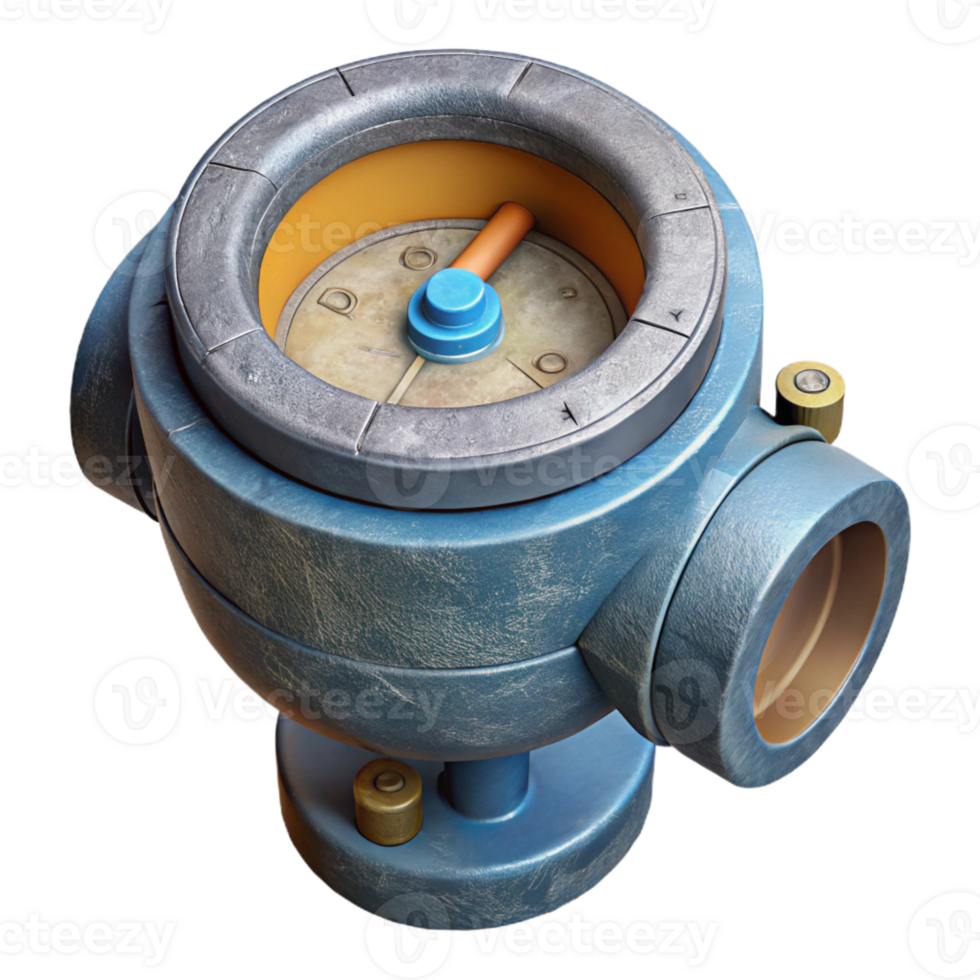 vibrant traditional Water Meter Close Up Cutout Isolated authentic png