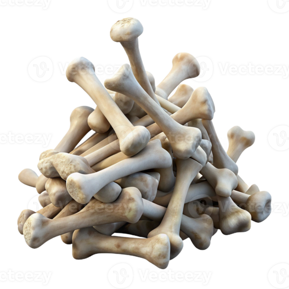 dramatic abstract Weathered Bone Pile Transparent Background authentic png