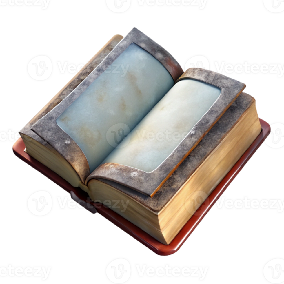 stunning vintage Weathered Book with Blank Pages Transparent Background genuine png