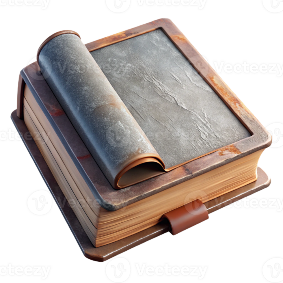 magnificent abstract Weathered Book with Blank Pages Transparent Background high quality png