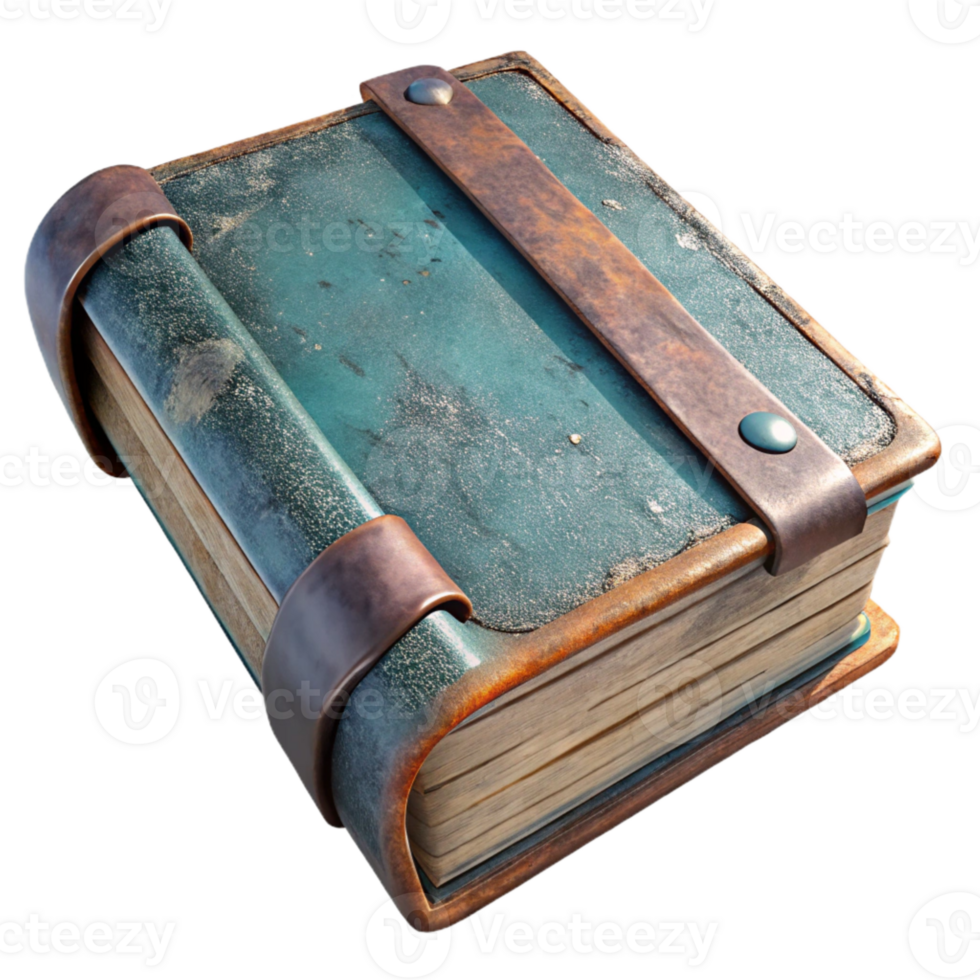 elegant rustic Weathered Book Cover Transparent Background premium png