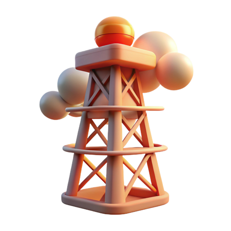 dramatic minimalist Weather Reactive Tower Isolated Sunset Hues high quality png
