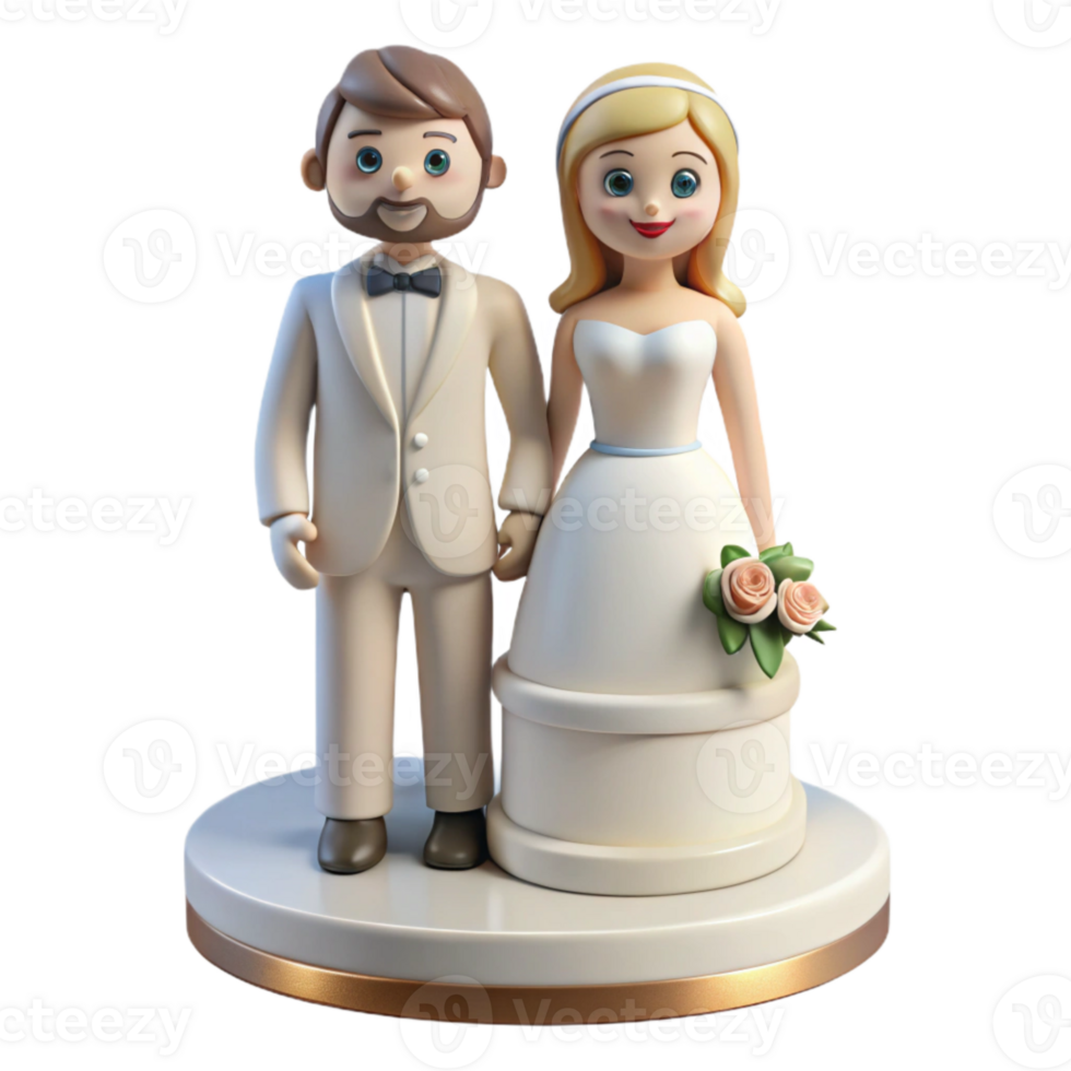 magnificent abstract Wedding Cake Topper Figurines Transparent Background png