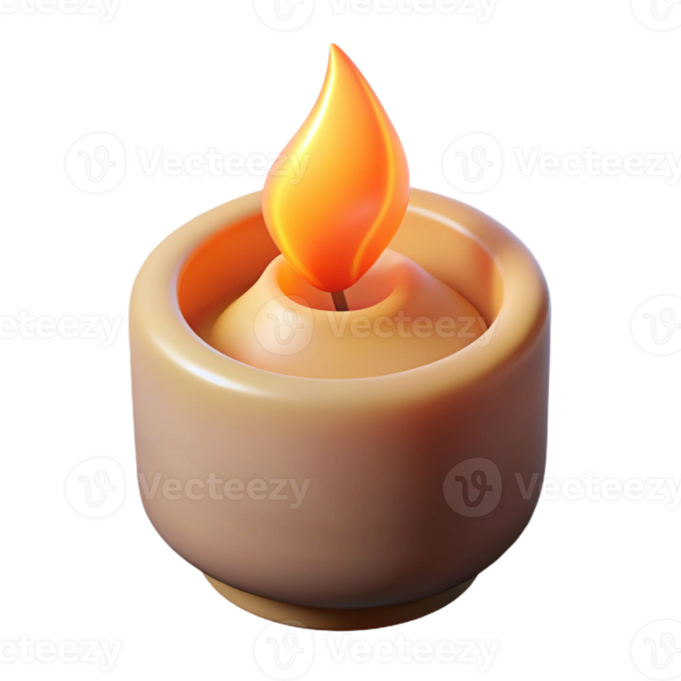 elegant rustic Weightless Candle Flame Flickering Cutout Element original png