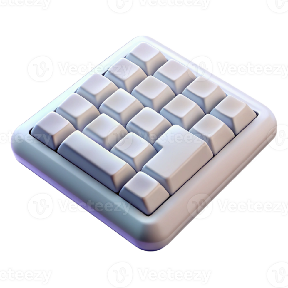 vibrant vintage Wireless Keyboard White Keys Isolated Element professional png