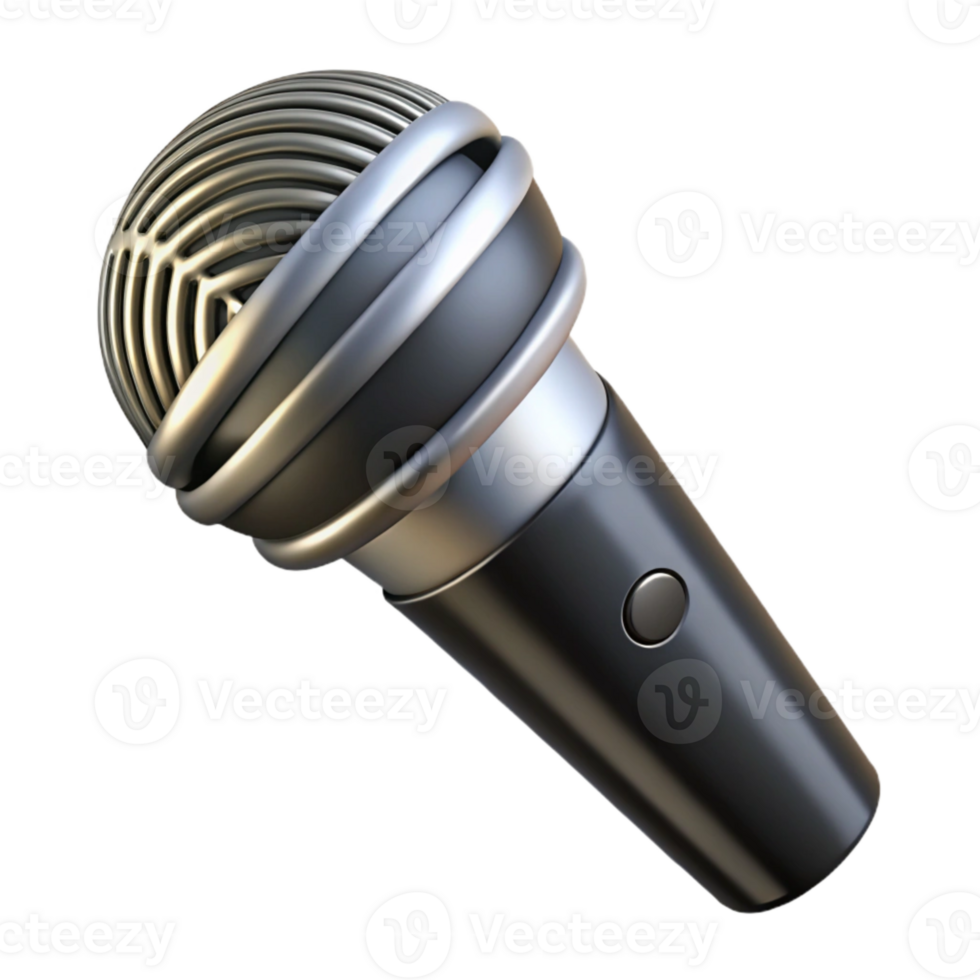stunning abstract Wireless Microphone Black and Silver Design Isolated Cutout png