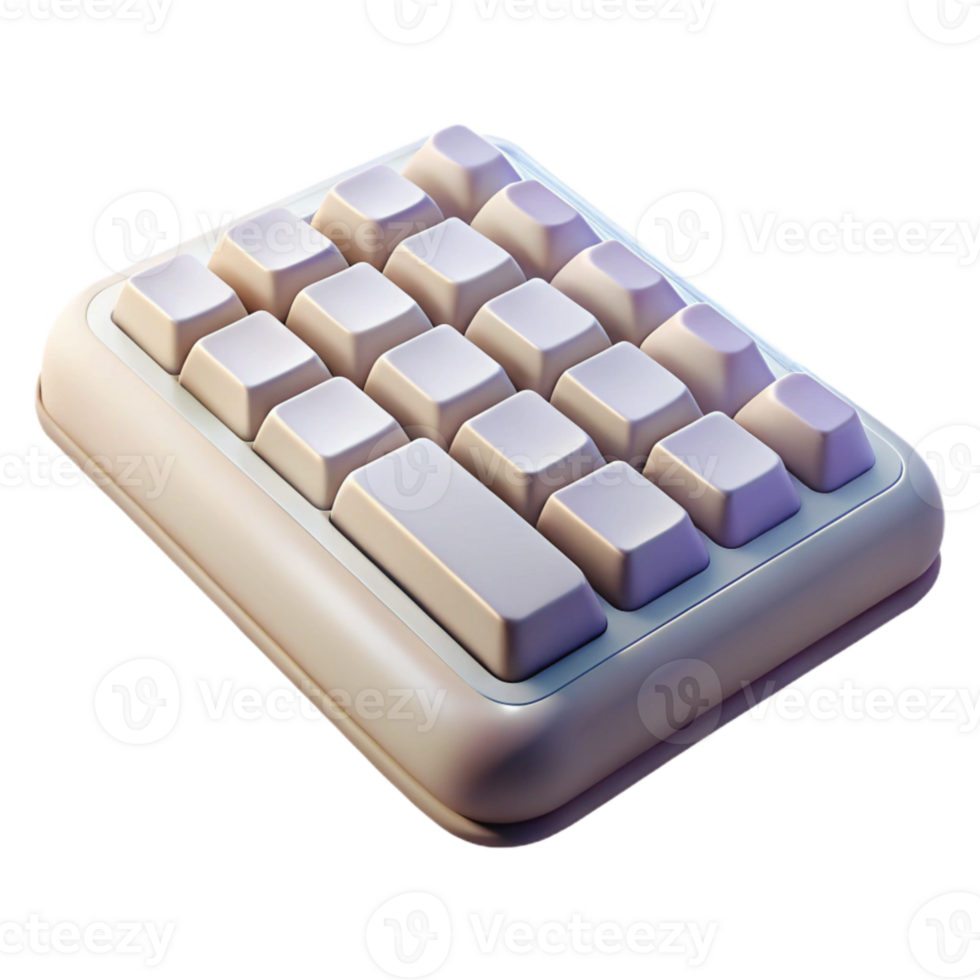 serene rustic Wireless Keyboard White Keys Isolated Element high resolution png