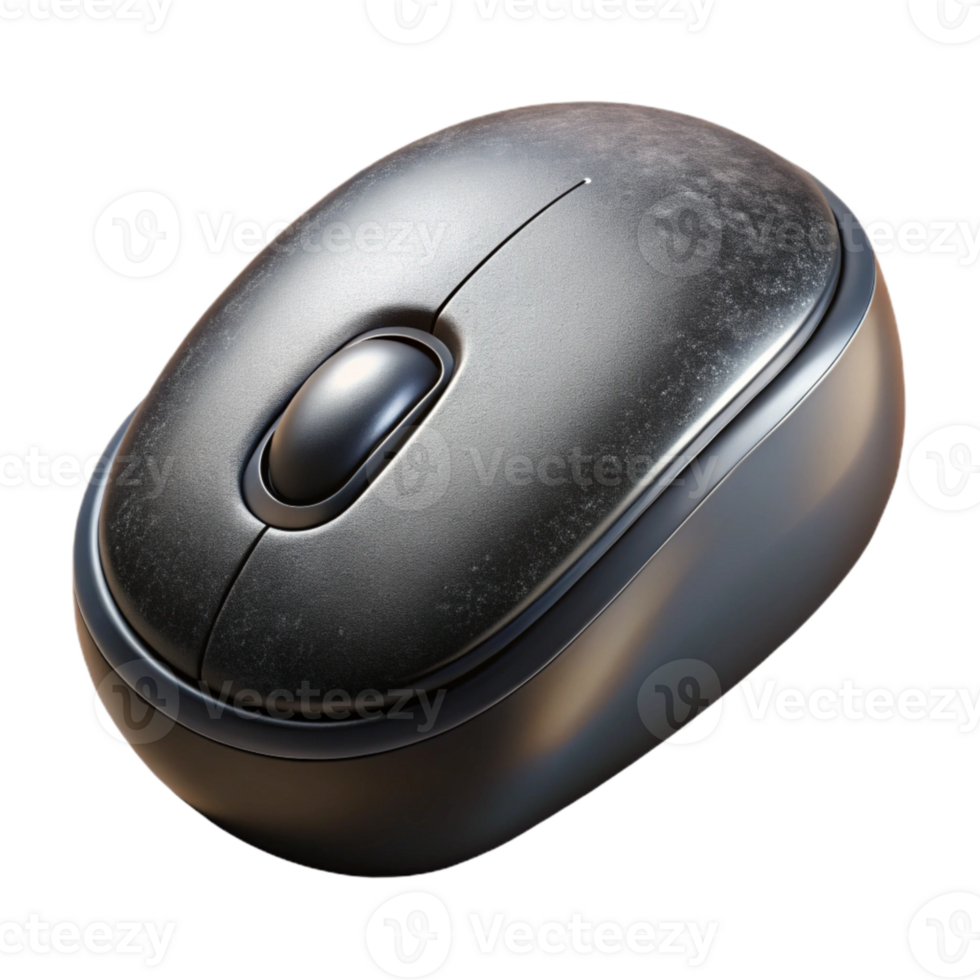 impressive traditional Wireless Mouse Compact Design Black Finish Isolated detailed png