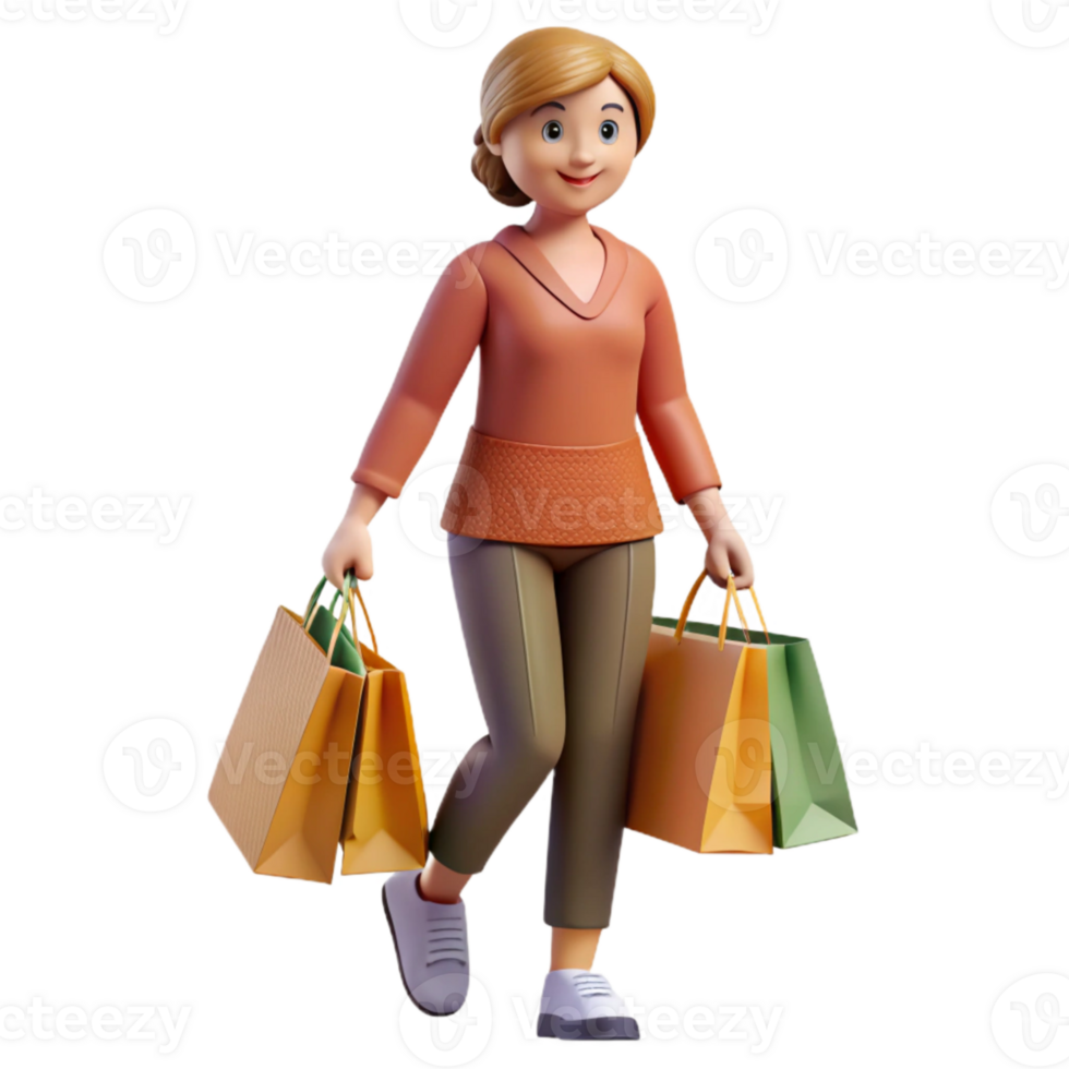 dramatic abstract Woman Carrying Reusable Shopping Bag Top View exclusive png