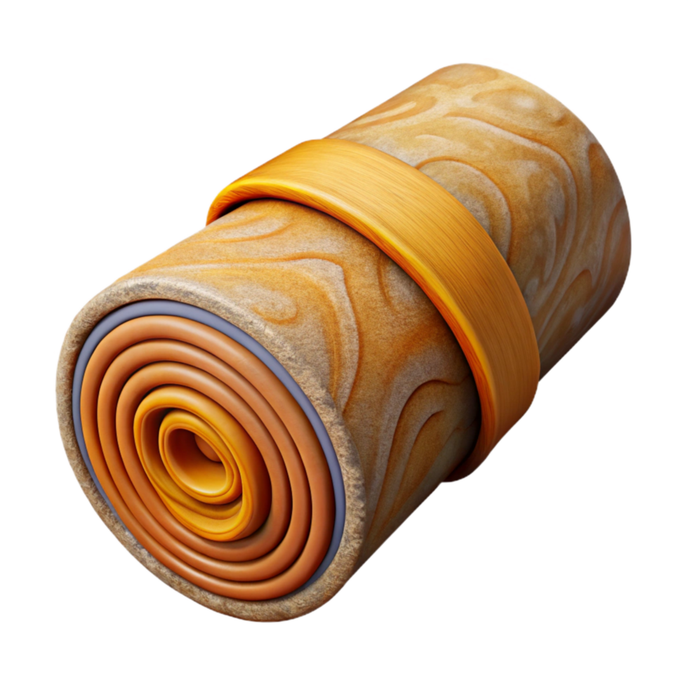 extraordinary rustic Yoga Mat Rolled Up Top View Transparent Background original png