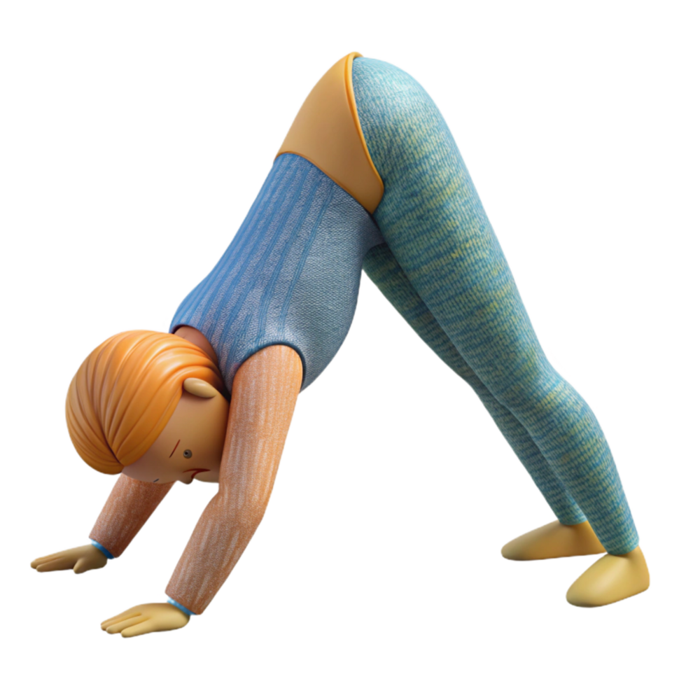 vibrant rustic Yoga Pose Downward Dog Cutout high resolution png