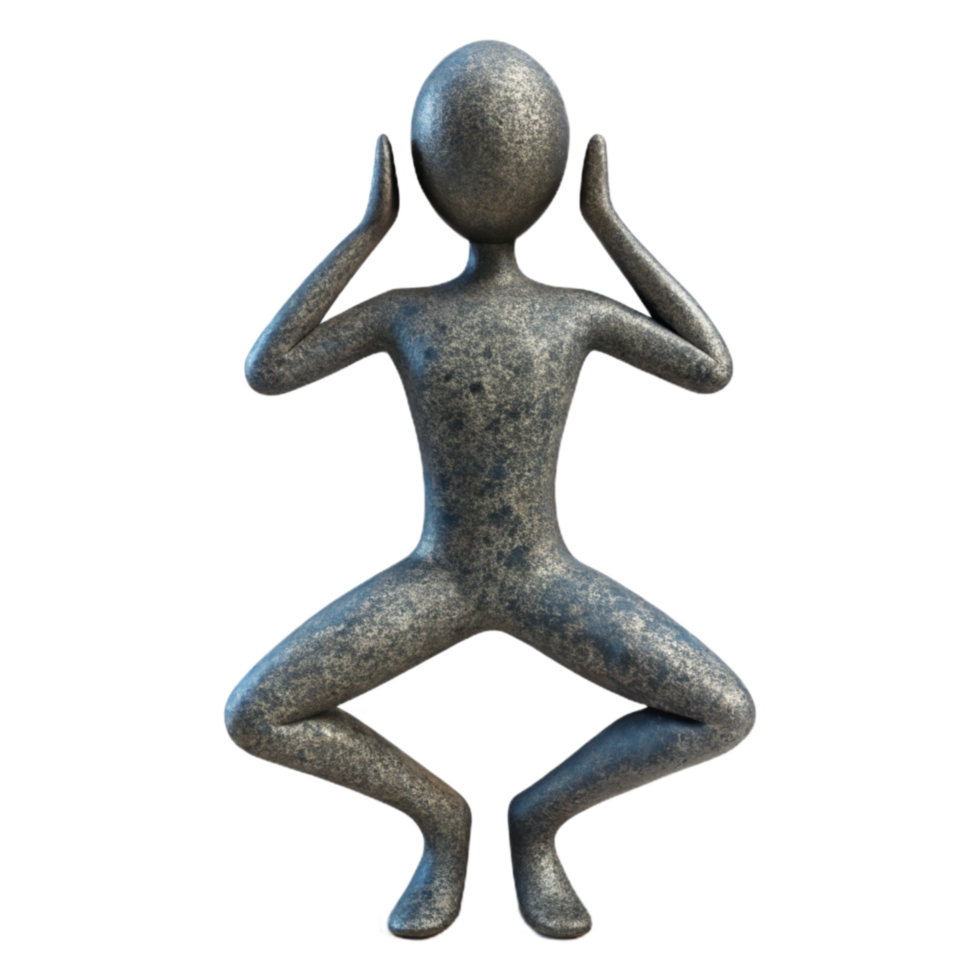 impressive contemporary Yoga Pose Silhouette Isolated on White Background authentic png