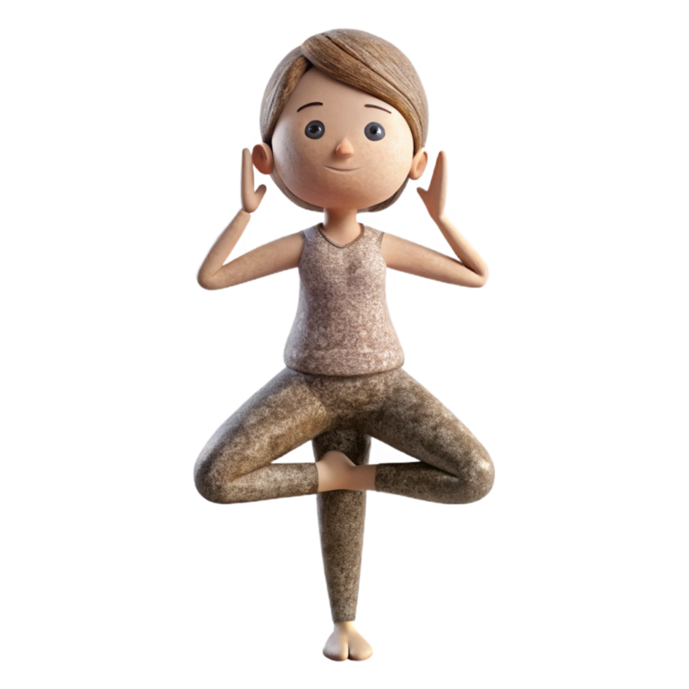 wonderful traditional Yoga Pose Tree Pose Silhouette Black Cutout authentic png