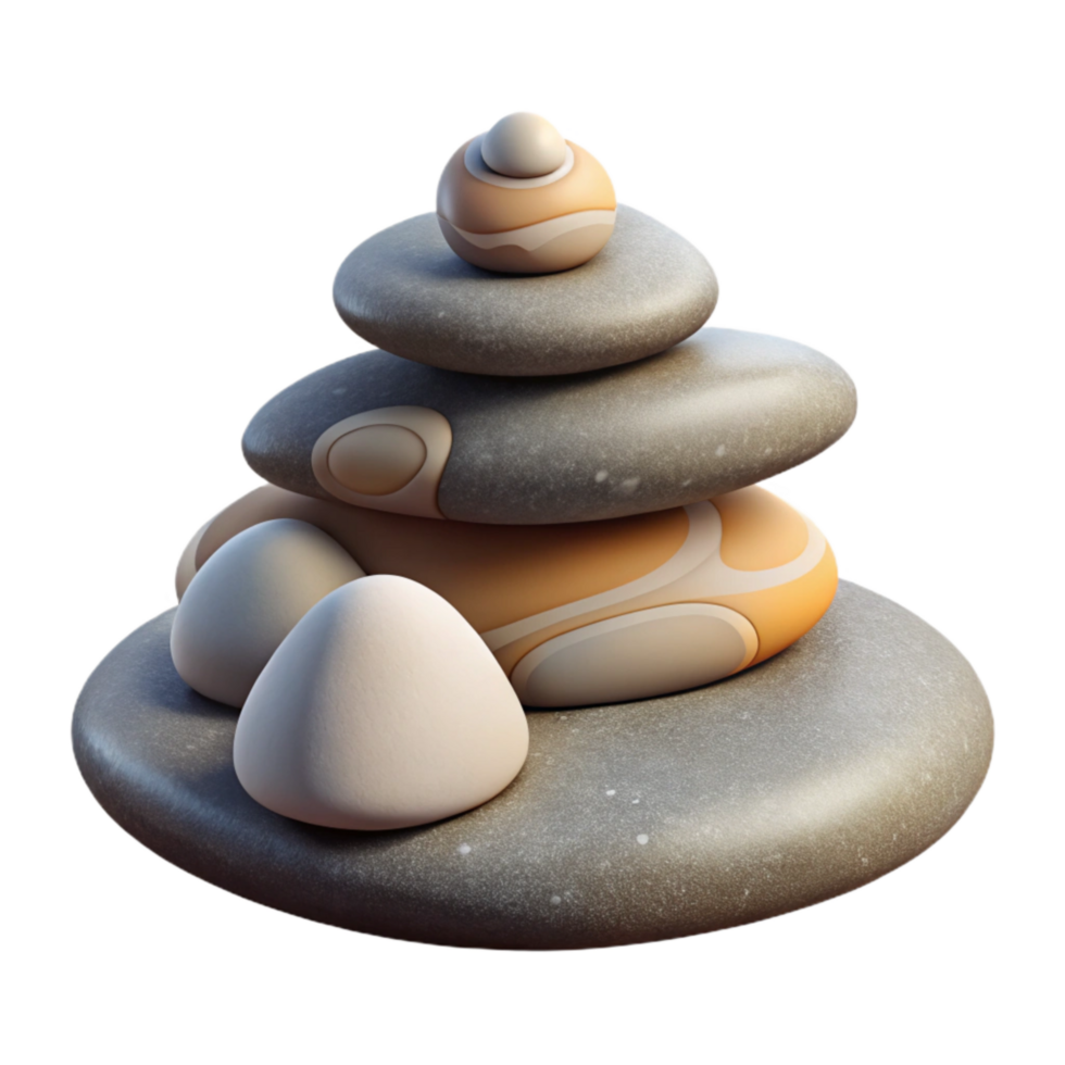 beautiful rustic Zen Garden Stones Cutout with Soft Lighting high quality png